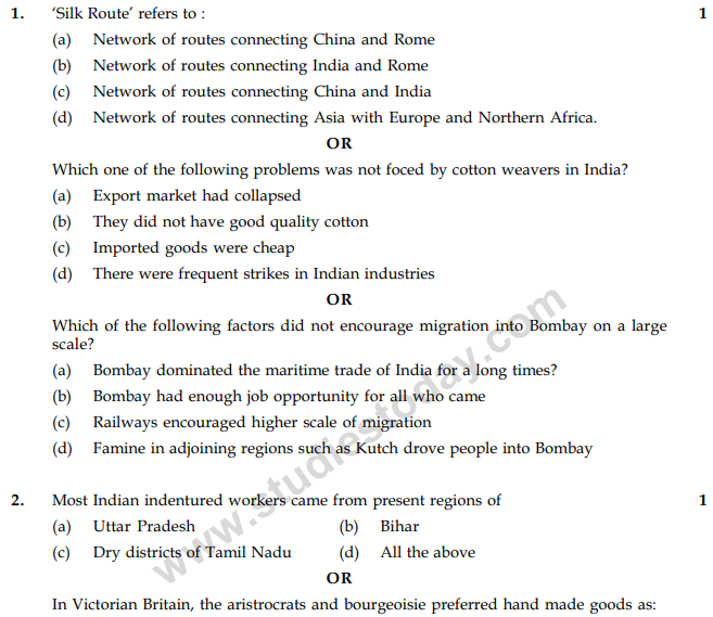 CBSE Class 10 Social Science Sample Paper 2014 Set N